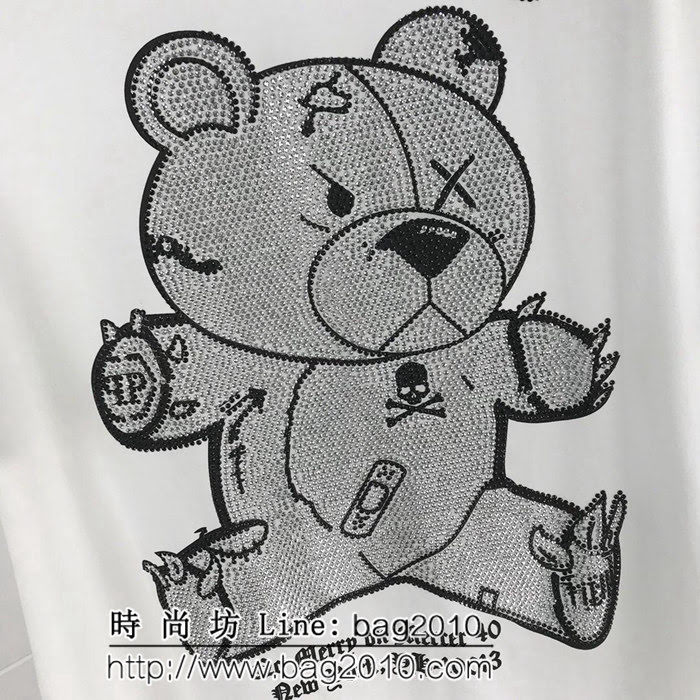 pp 19ss早春 燙鑽小熊短袖 大幅度進口奧鑽燙鑽工藝 定制絲光棉  ydi2541